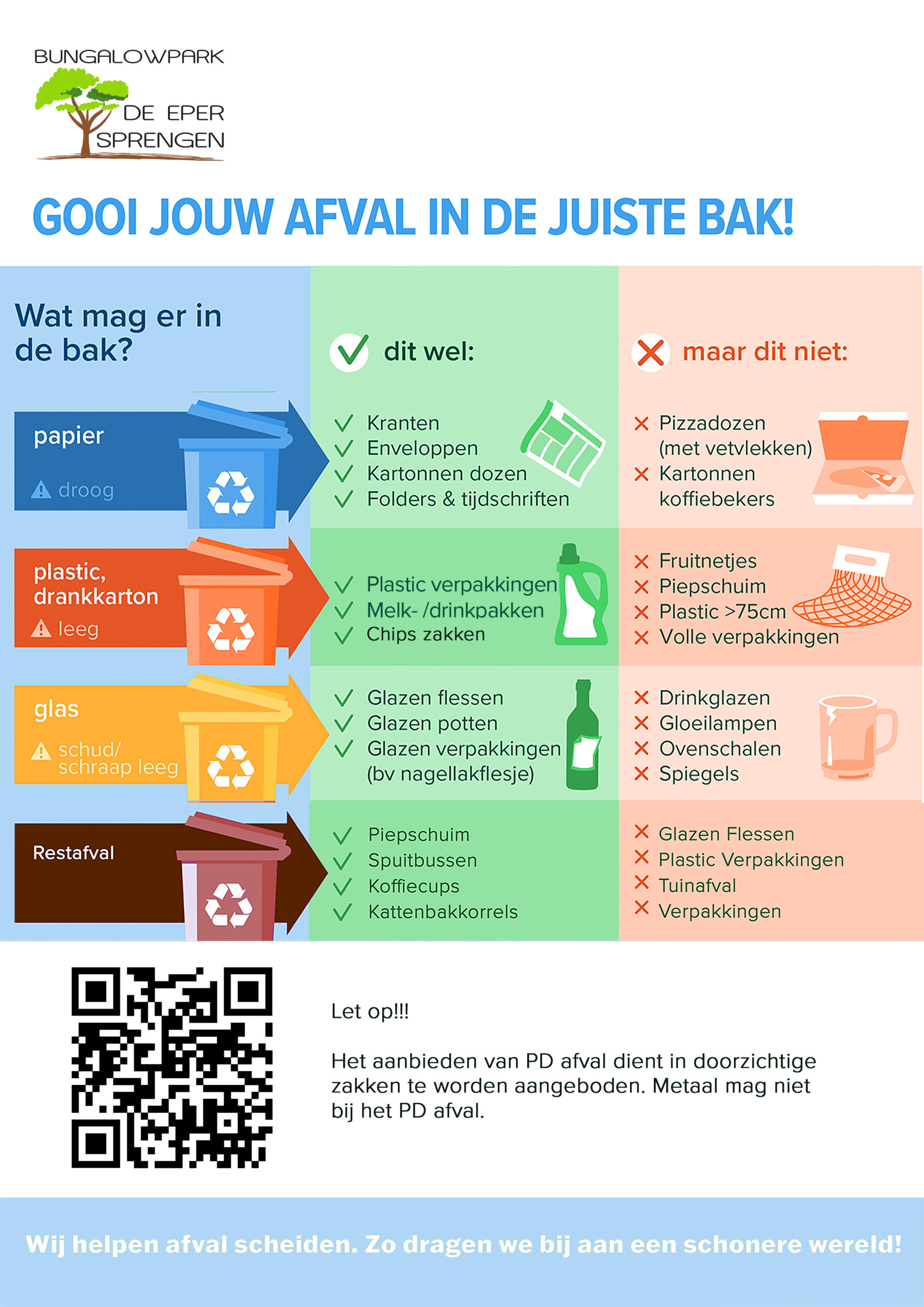 Eper sprengen afval scheiden